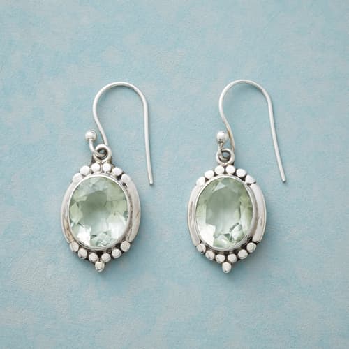 FRAMED GREEN AMETHYST EARRINGS view 1