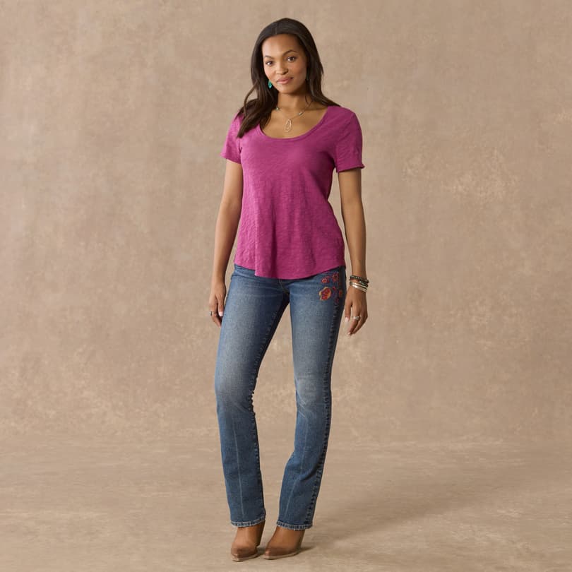 Ultimate Airy Slub Scoopneck Tee, Petite View 3