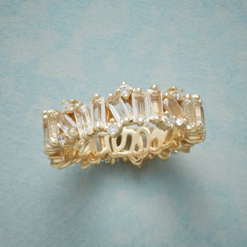 WHITE TOPAZ &amp; DIAMOND RING view 1