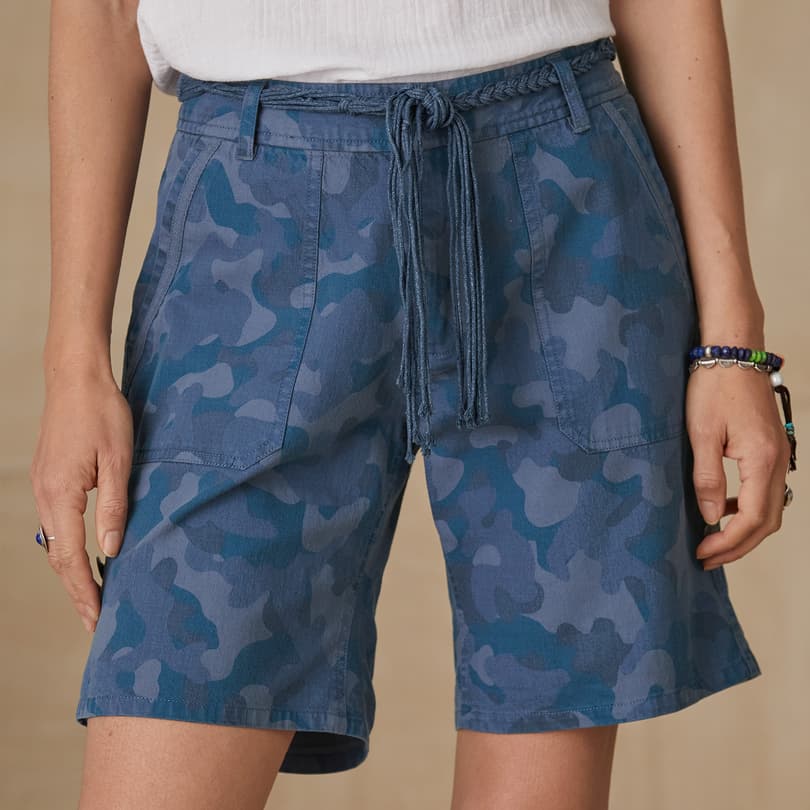 Blue camo best sale shorts womens