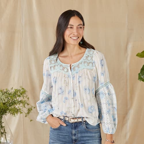 BELLE REVIVAL BLOUSE View 7BLU-FLORAL