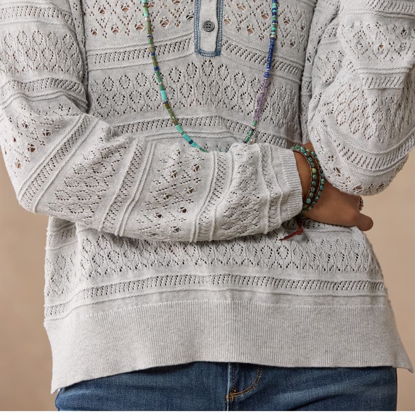 Devon Sweater Henley, Petite View 5