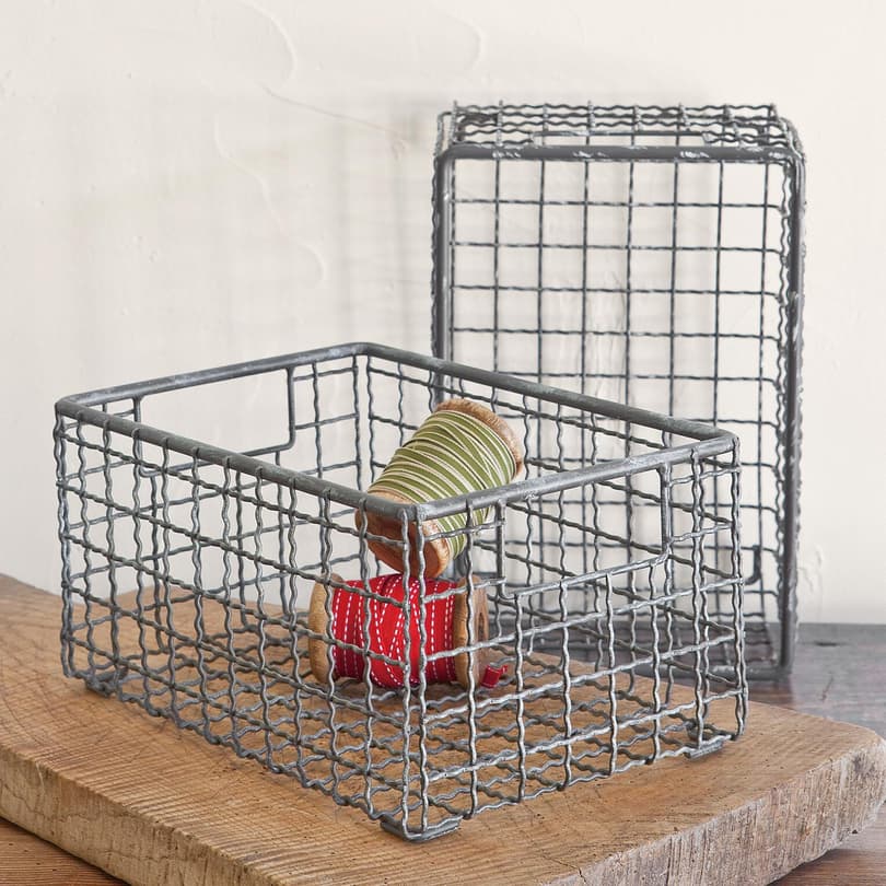 WIRE BASKETS, SET OF 2 view 1