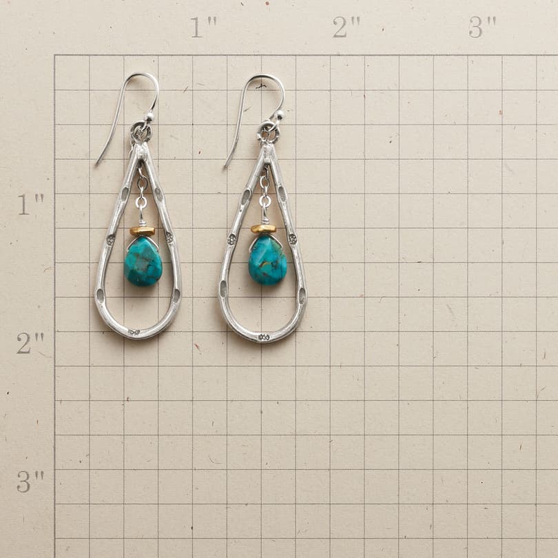 TURQUOISE CRADLE EARRINGS view 1