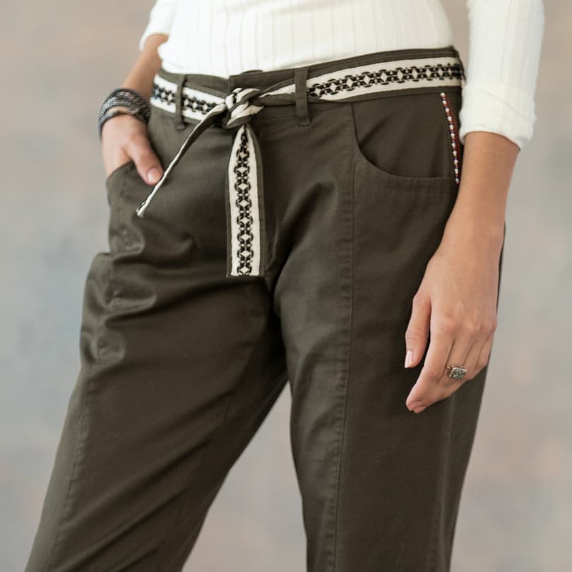 ANKLE DETAIL LACE UP PANTS view 5