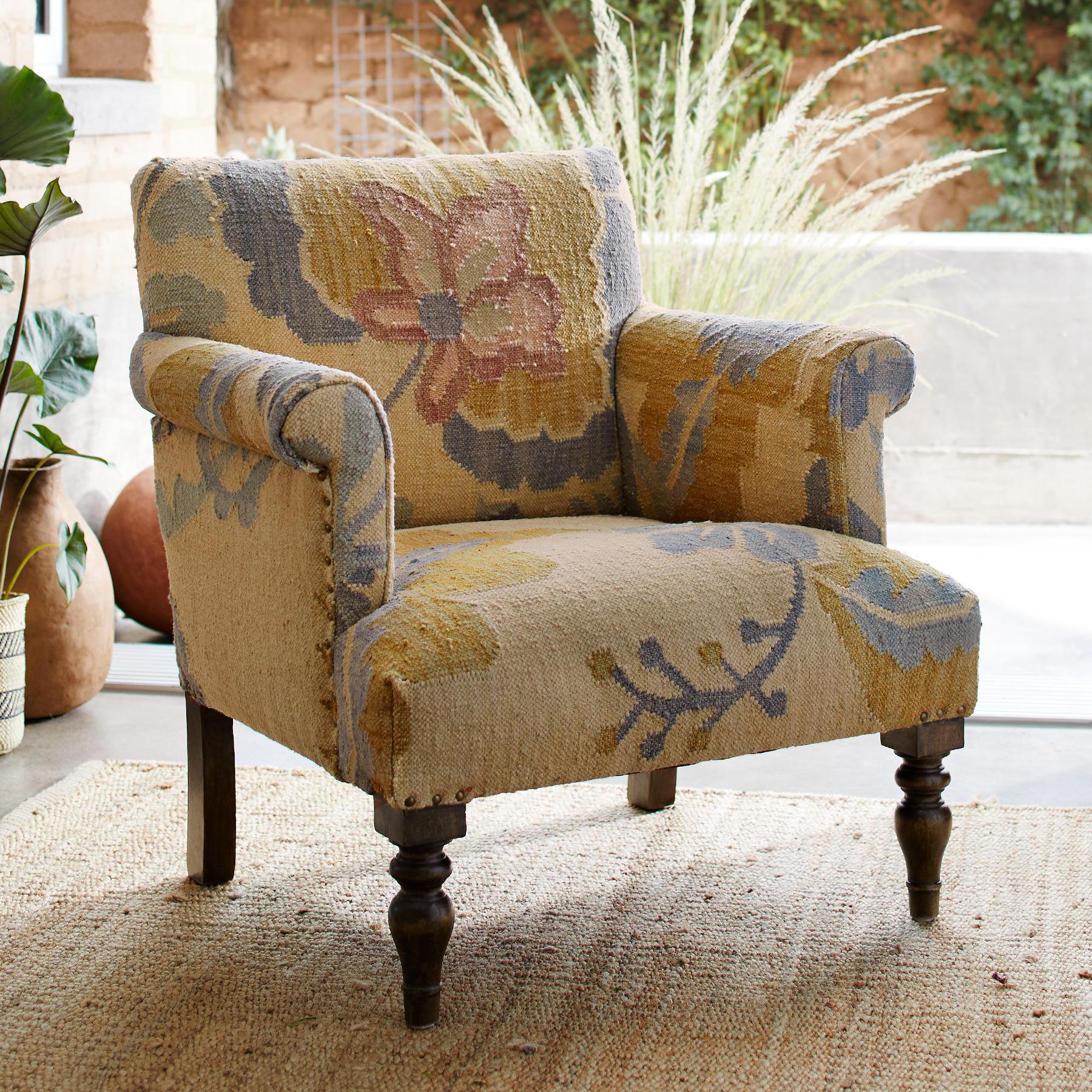 Passion Flower Kilim Club Chair Sundance Catalog