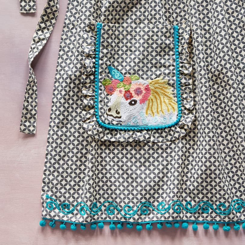WHIMSY EMBROIDERED APRON view 1