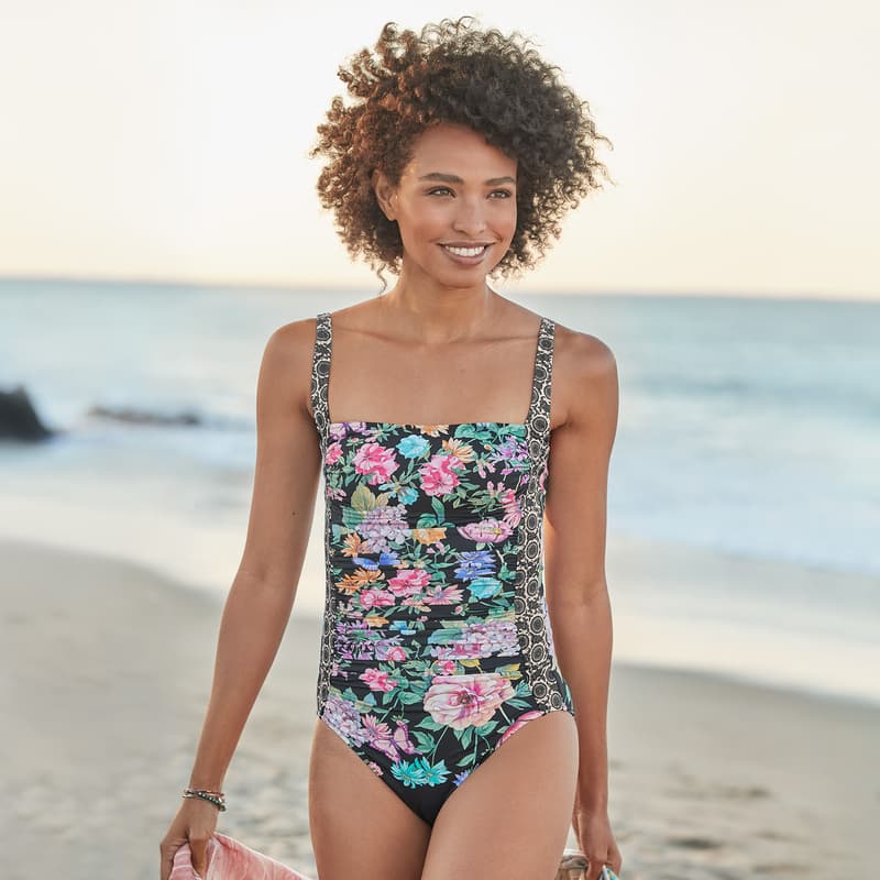 Floral Ruched One Piece View 4Multi