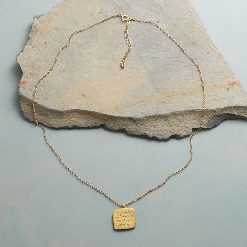 MAYA ANGELOU GOLD BE PRESENT NECKLACE view 1