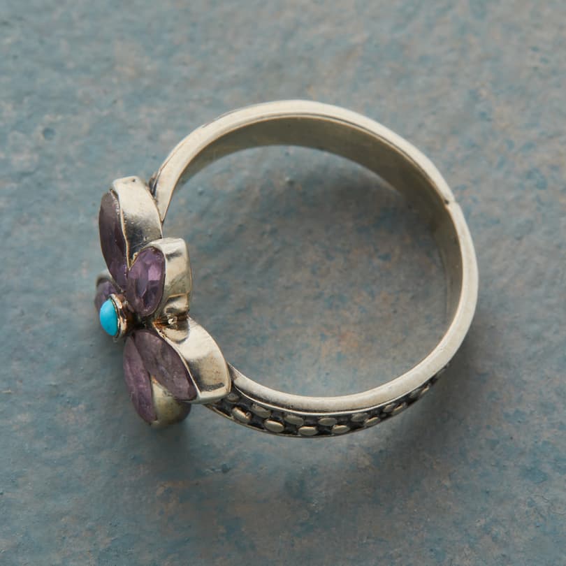 Amethyst Flower Ring View 2