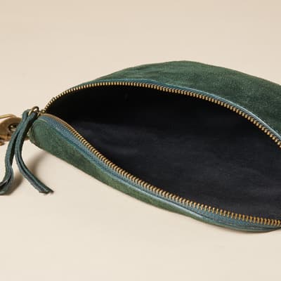 The Sara Tote in Hunter Green Suede