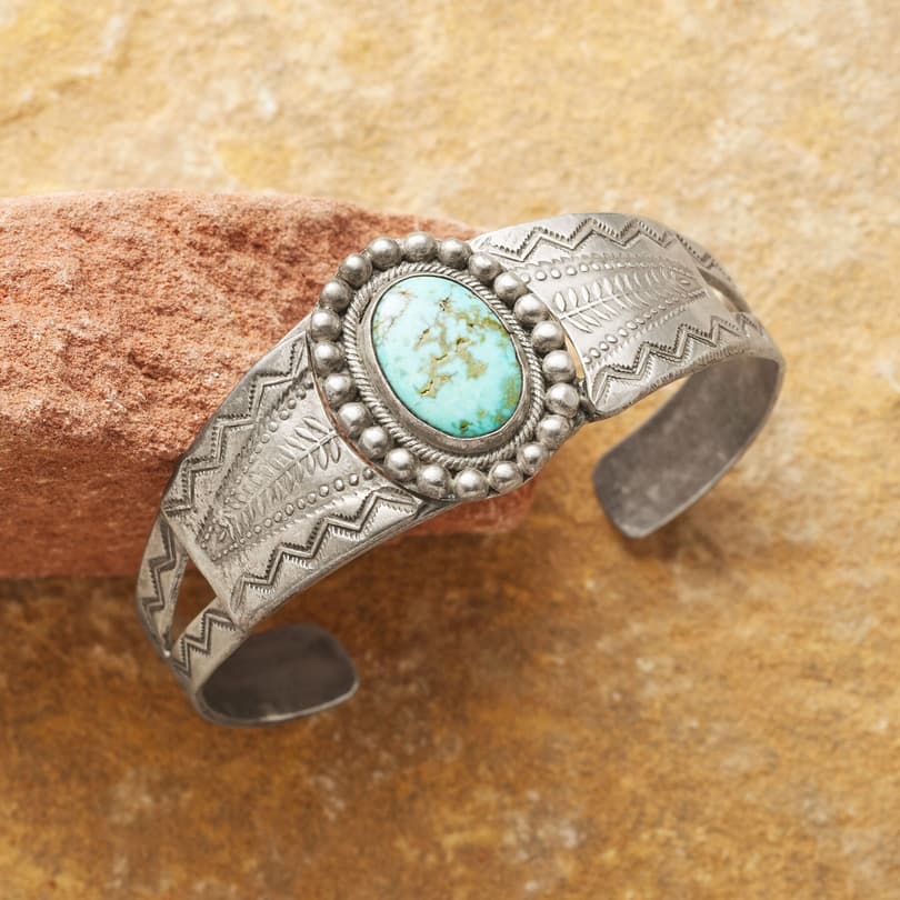VINTAGE STORMY MOUNTAIN TURQUOISE CUFF view 1