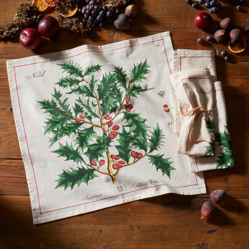 Christmas Spirit Holly Napkins, Set Of 4 View 1