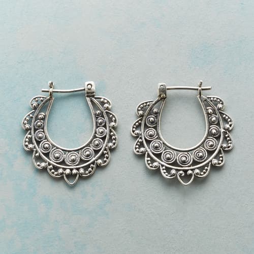 LACED STERLING HOOP EARRINGS view 1