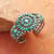 1950S PETIT POINT TURQUOISE CUFF view 1