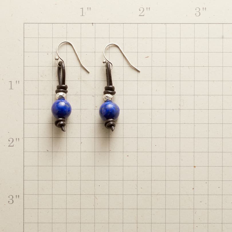 LAPIS LEATHER EARRINGS view 1