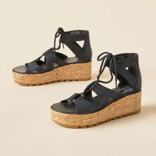 CAMERON FLATFORM LACE SANDALS view 1