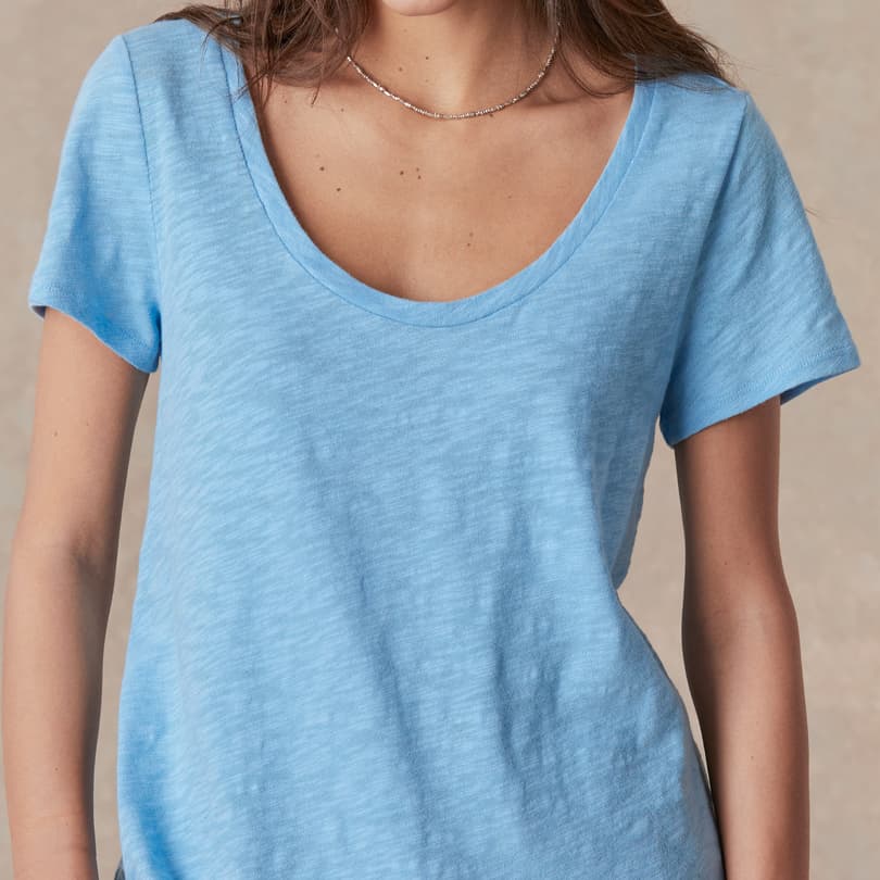 Ultimate Airy Slub Scoopneck Tee, Petite View 5