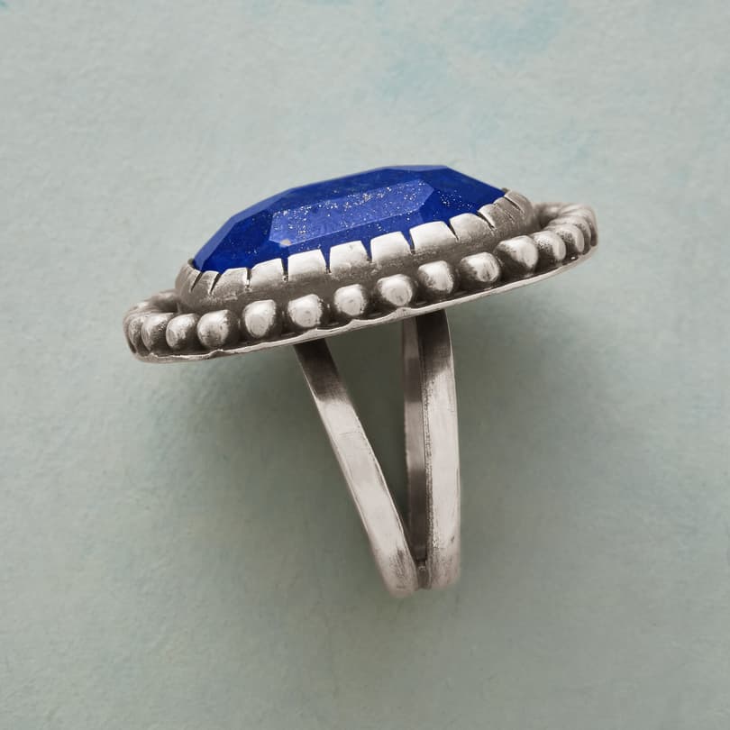 BOLD AND BEADED LAPIS RING view 2