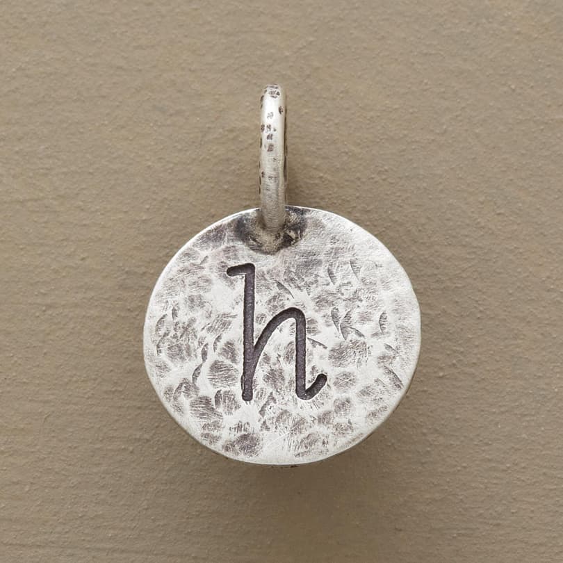 SILVER HAMMERED INITIAL CHARM view 1