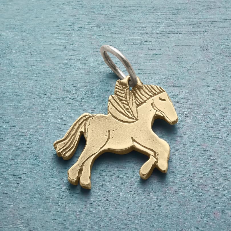 14KT GOLD WINGED HORSE CHARM view 1