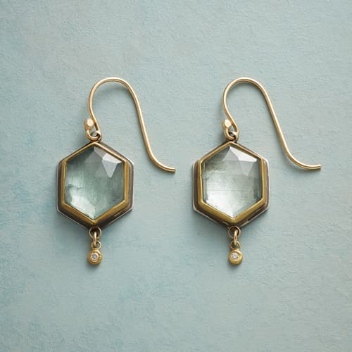 BEGUILING MOSS AQUAMARINE EARRINGS view 1