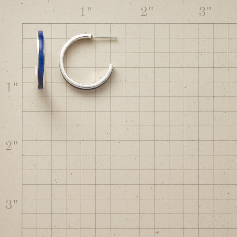 LINE OF LAPIS HOOP EARRINGS view 1