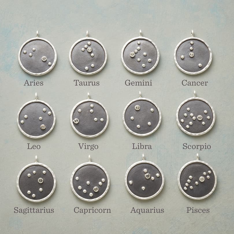 STERLING SILVER ZODIAC CONSTELLATION NECKLACE view