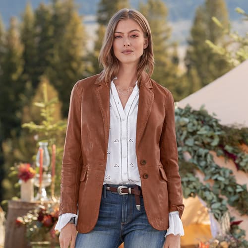 The Maureen Blazer View 6HONEYBROWN