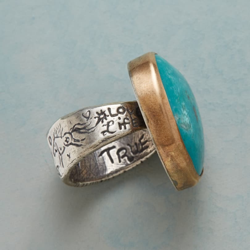 TURQUOISE HEARTBEAT RING view 1