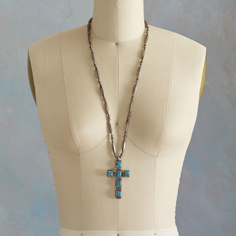 LONE MOUNTAIN TURQUOISE CROSS NECKLACE view 2
