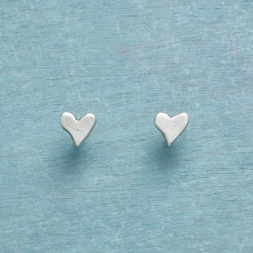 STERLING SILVER PRECIOUS LOVE EARRINGS view 1