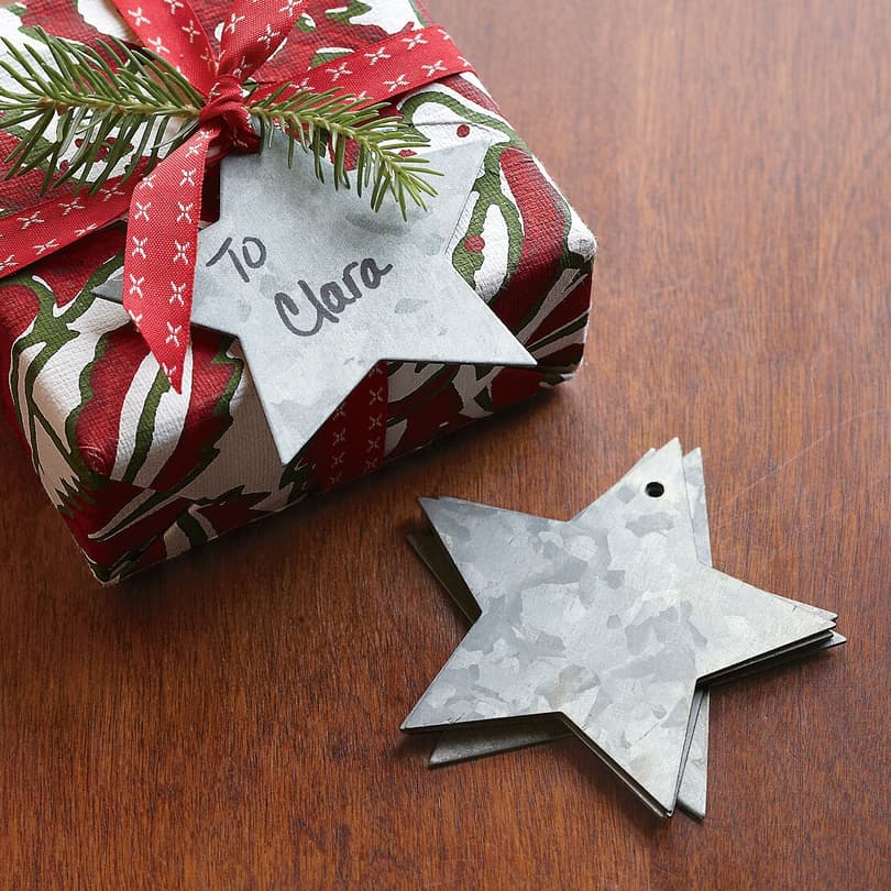 ZINC STAR GIFT TAGS, SET OF 6 view 1