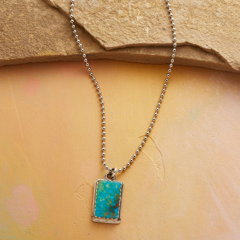 TURQUOISE DOG TAG NECKLACE view 1