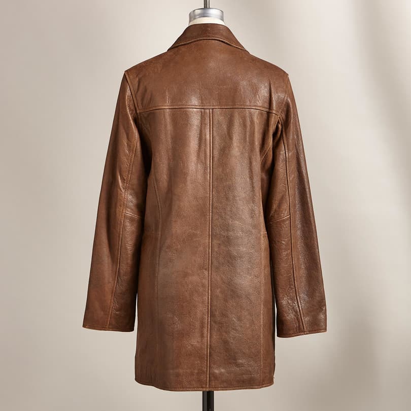 WEATHERED LEATHER PEACOAT view 1