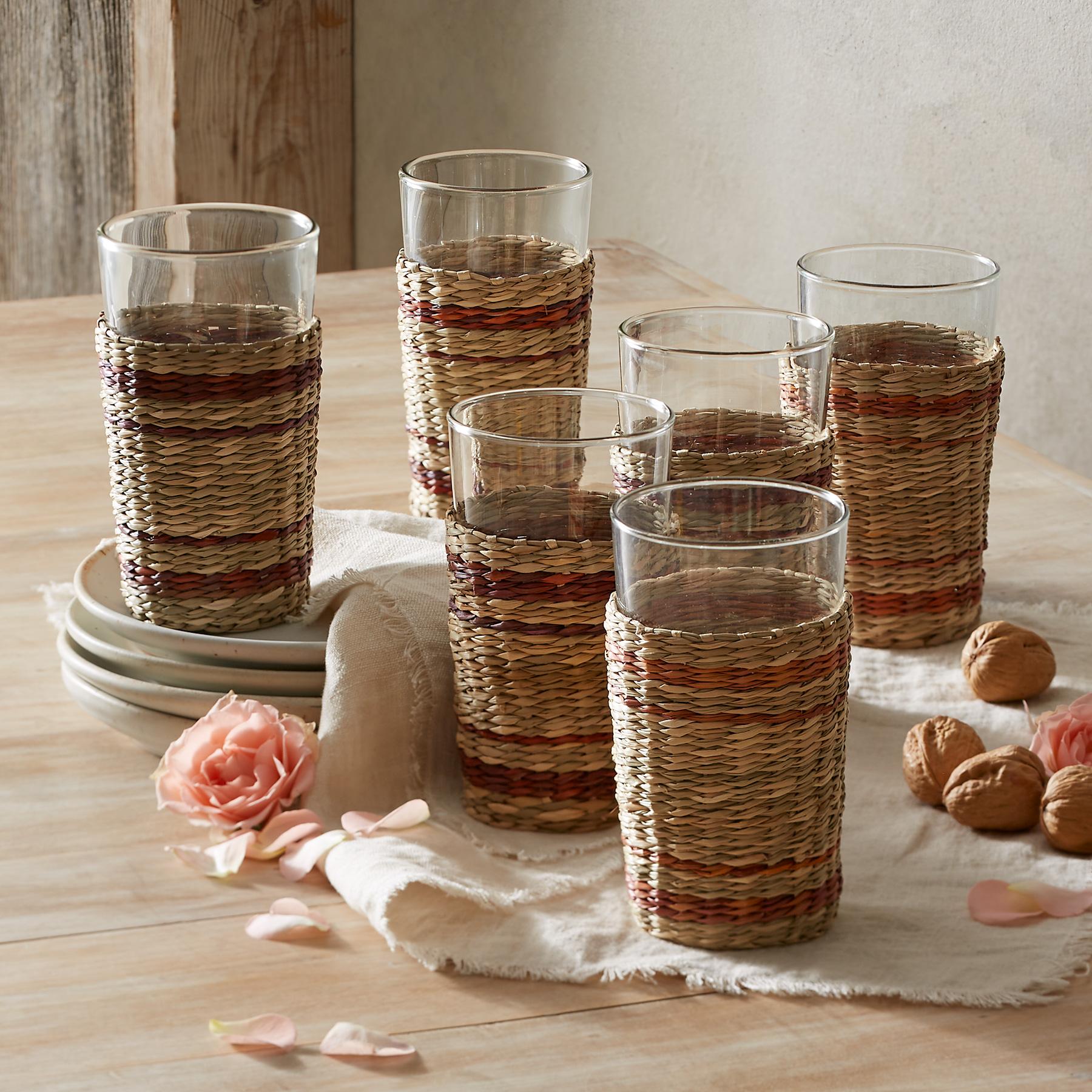 Anais Seagrass Tall Glasses, Set Of 6