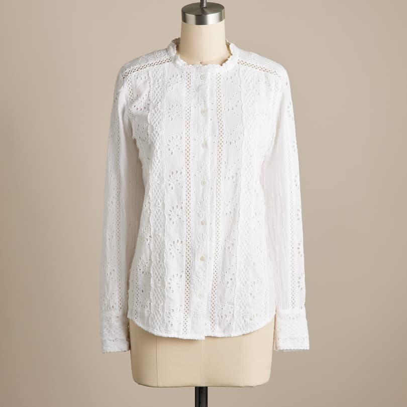 Marion Eyelet Shirt - Petites View 4