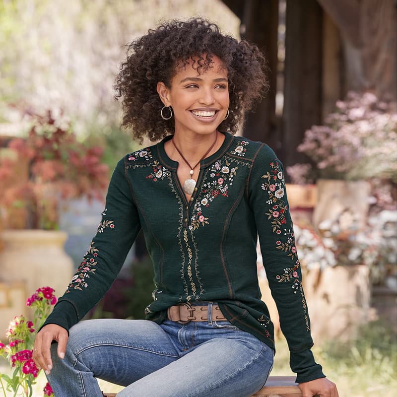 Fayette Floral Henley View 1