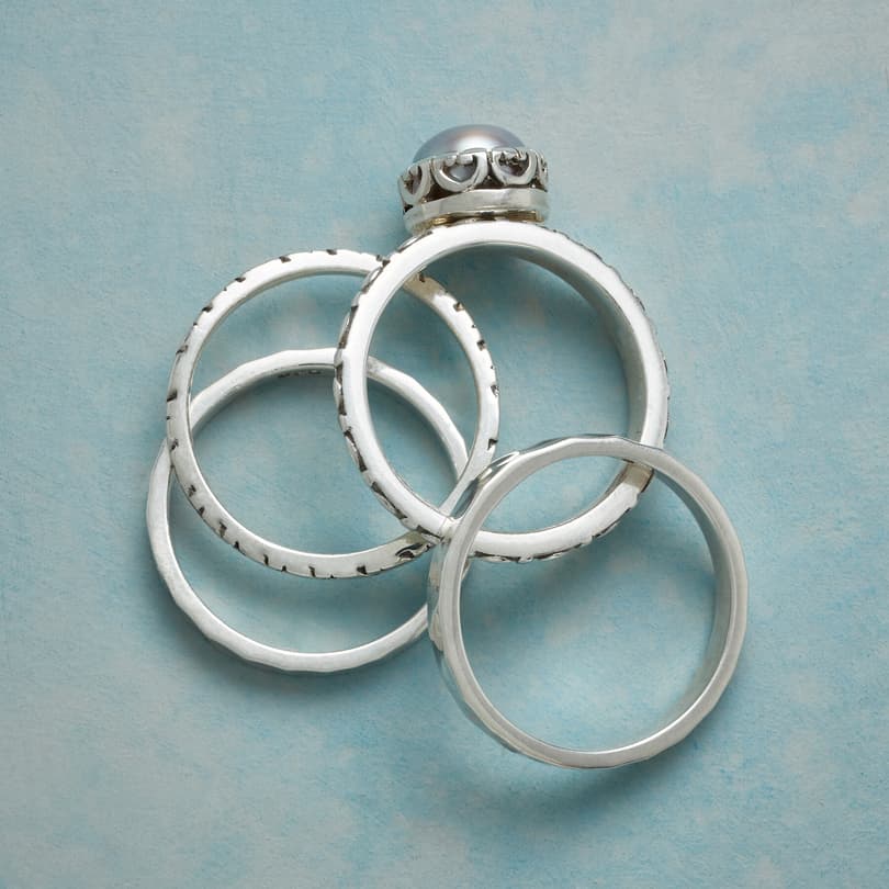SILVER MOON RINGS, SET OF 5 view 1
