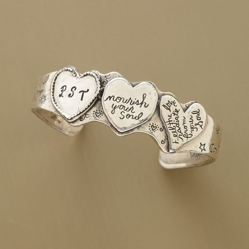 PERSONALIZED THREE-HEART CUFF view 1