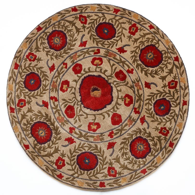 FIELD OF POPPIES TIBETAN HAND KNOTTED RUG view 3