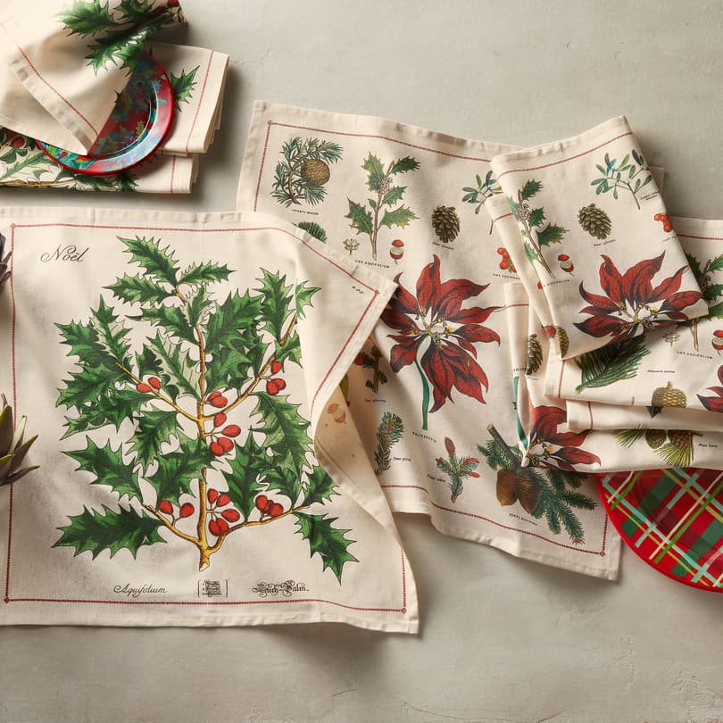 Christmas Spirit Holly Napkins, Set Of 4 View 2