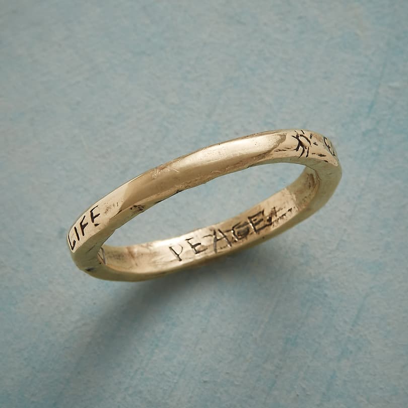 YELLOW GOLD LIFE PEACE DREAM RING view 1