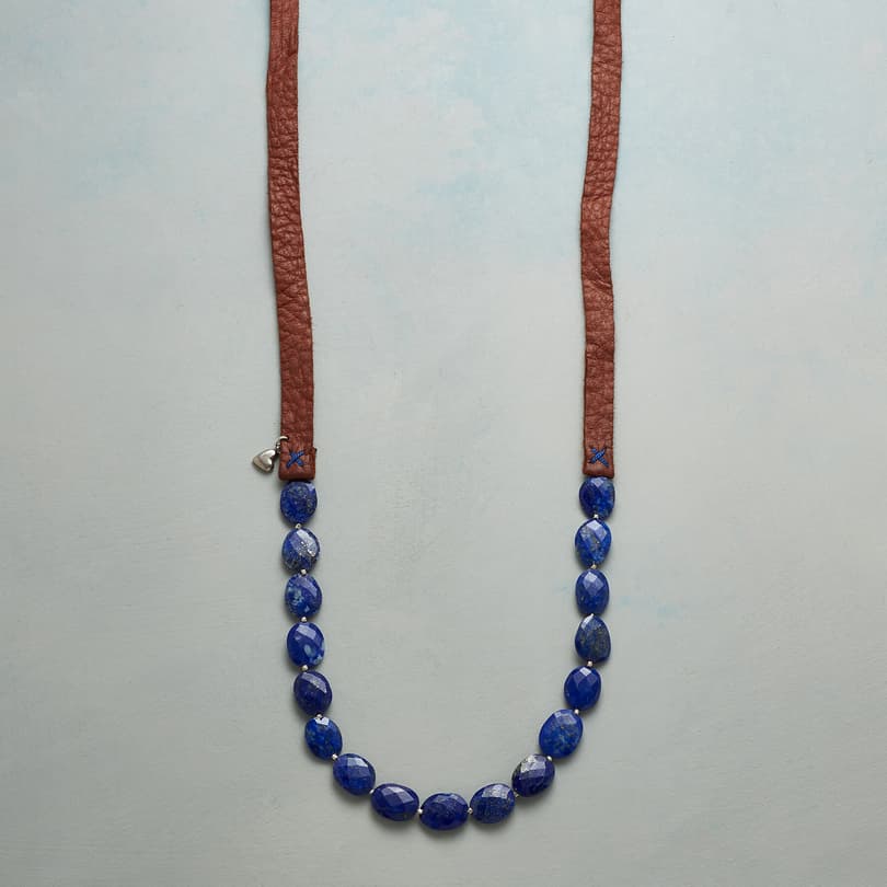 LAPIS ON LEATHER NECKLACE view 1