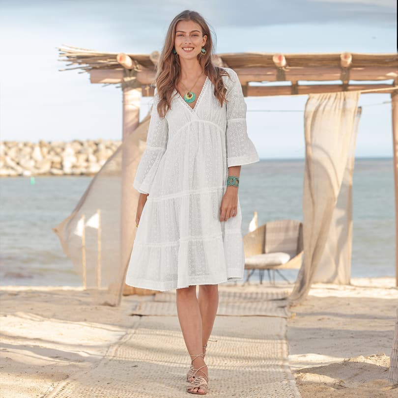 A WHITE EYELET MAXI DRESS FOR SUMMER - Beautifully Seaside