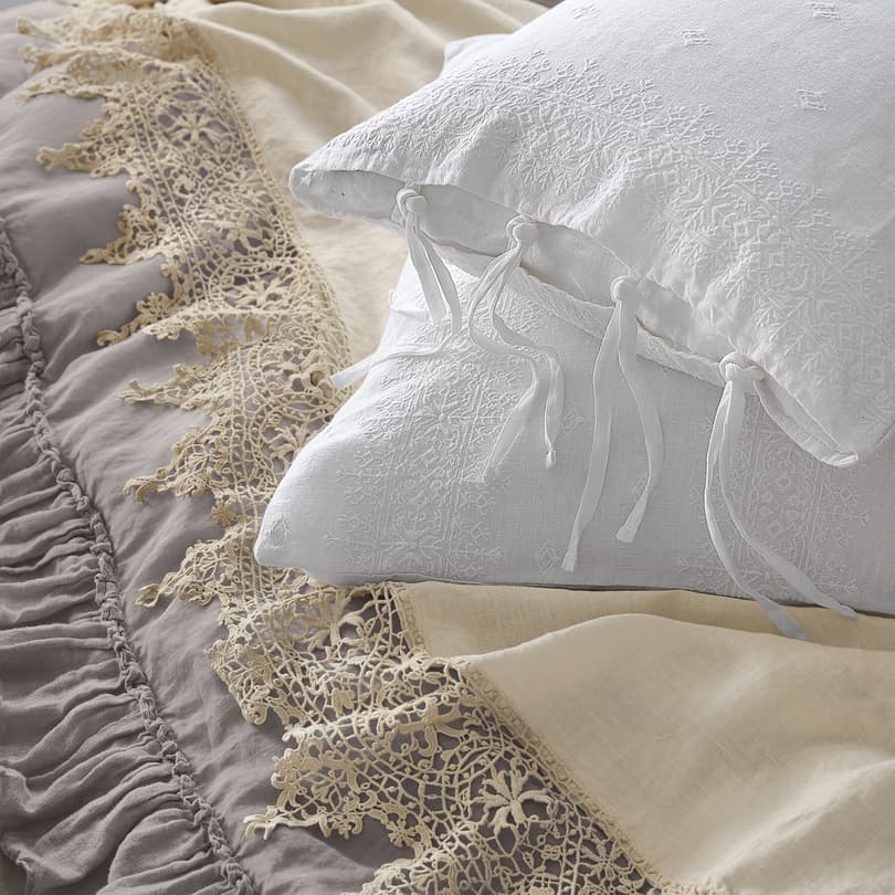 GOSSAMER LINEN LACE FLAT SHEET view 2