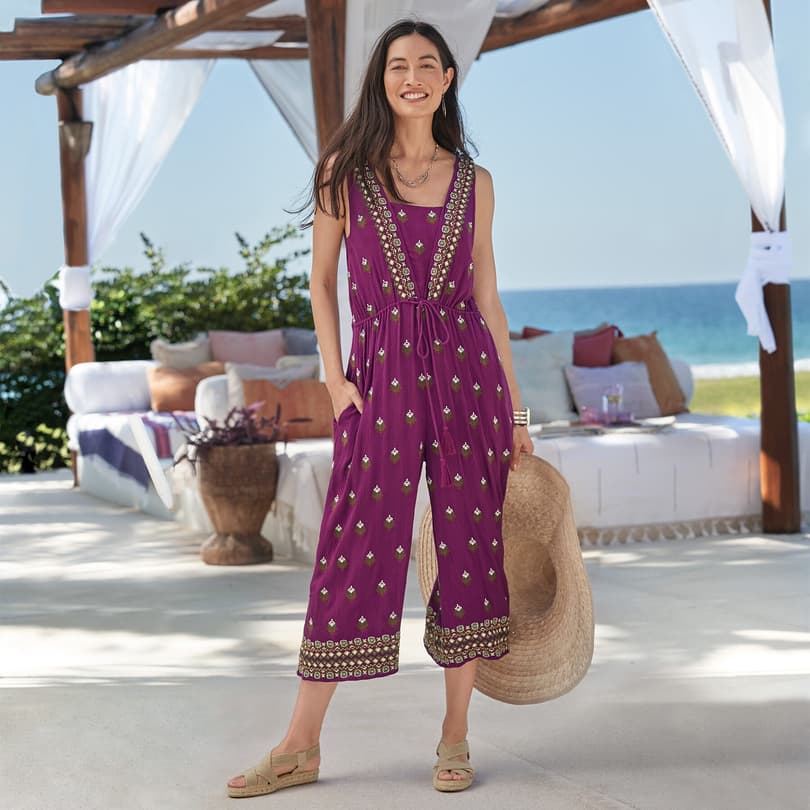 AMIRA EMBROIDERED JUMPSUIT PETITE view 1