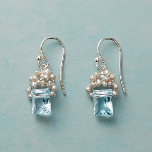 FROSTED BLUE TOPAZ EARRINGS view 1
