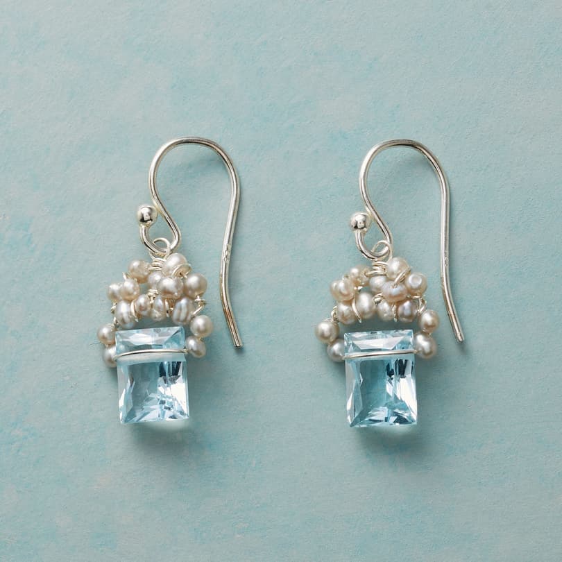 FROSTED BLUE TOPAZ EARRINGS view 1