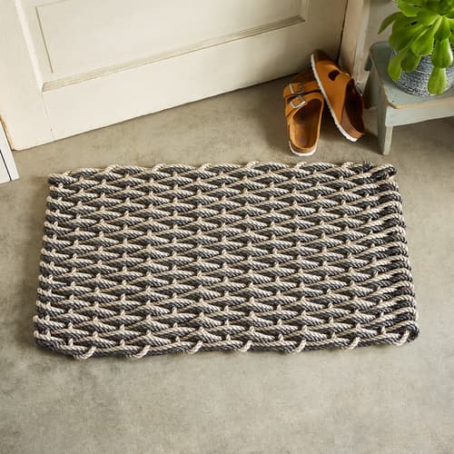 Charcoal Doormat, Maine Woven Rope Doormats